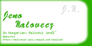 jeno malovecz business card